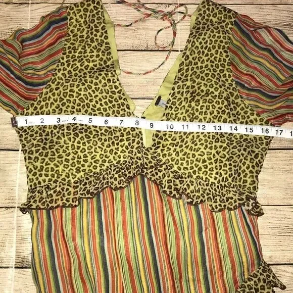 Anthro | Bl-nk Cheetah, Rainbow Striped Dress - Picture 6 of 7